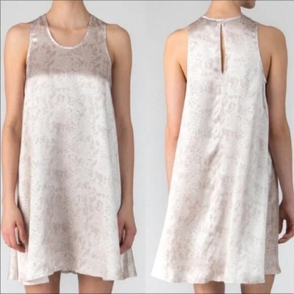 💕ATM ANTHONY THOMAS MELILLO💕 Pale Pink Snake Print Silk Mini Dress Small S - Picture 2 of 14